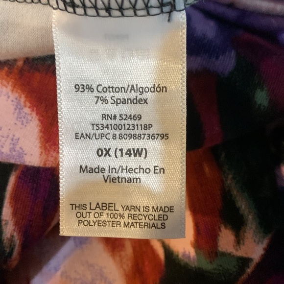 Terra & Sky Work Out Yoga Leggings Size 14 Pink Purple Brown Cream - Picture 6 of 7